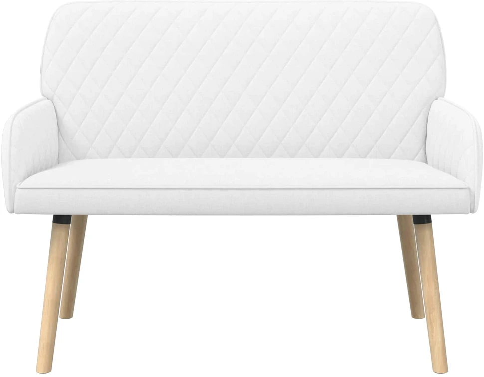 Dvivietė sofa su medžio masyvo kojelėmis 2 vietos Balta