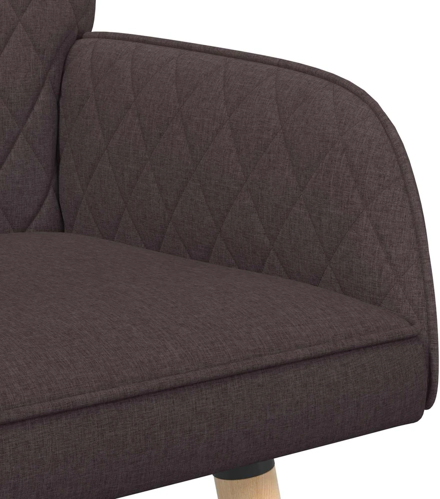 Dvivietė sofa su medžio masyvo kojelėmis 2 vietos Tamsiai rudas