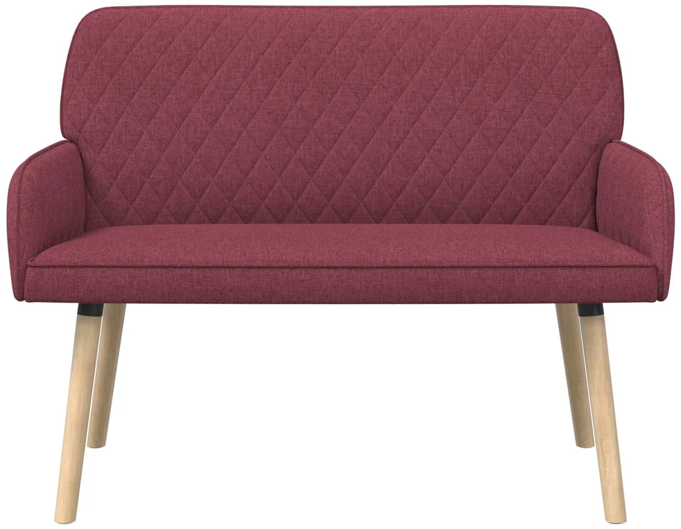 Dvivietė sofa su medžio masyvo kojelėmis 2 vietos Vyno raudona