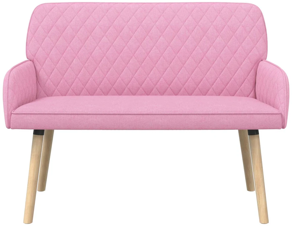 Dvivietė sofa su medžio masyvo kojelėmis 2 vietos Rožinė