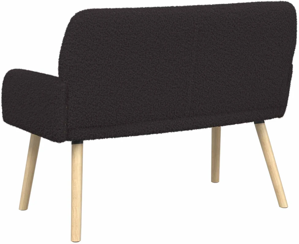 Dvivietė sofa su medžio masyvo kojelėmis Juoda Bouclé