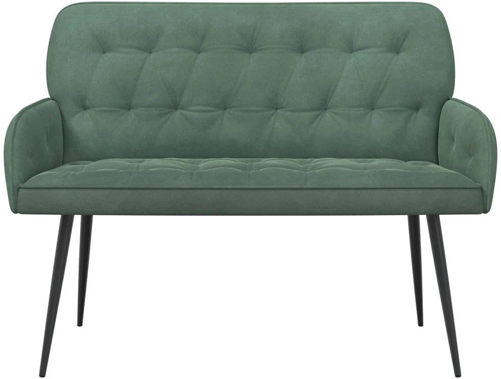 Dvivietė sofa su metalinėmis kojelėmis 2 vietos Jūrinė žalia