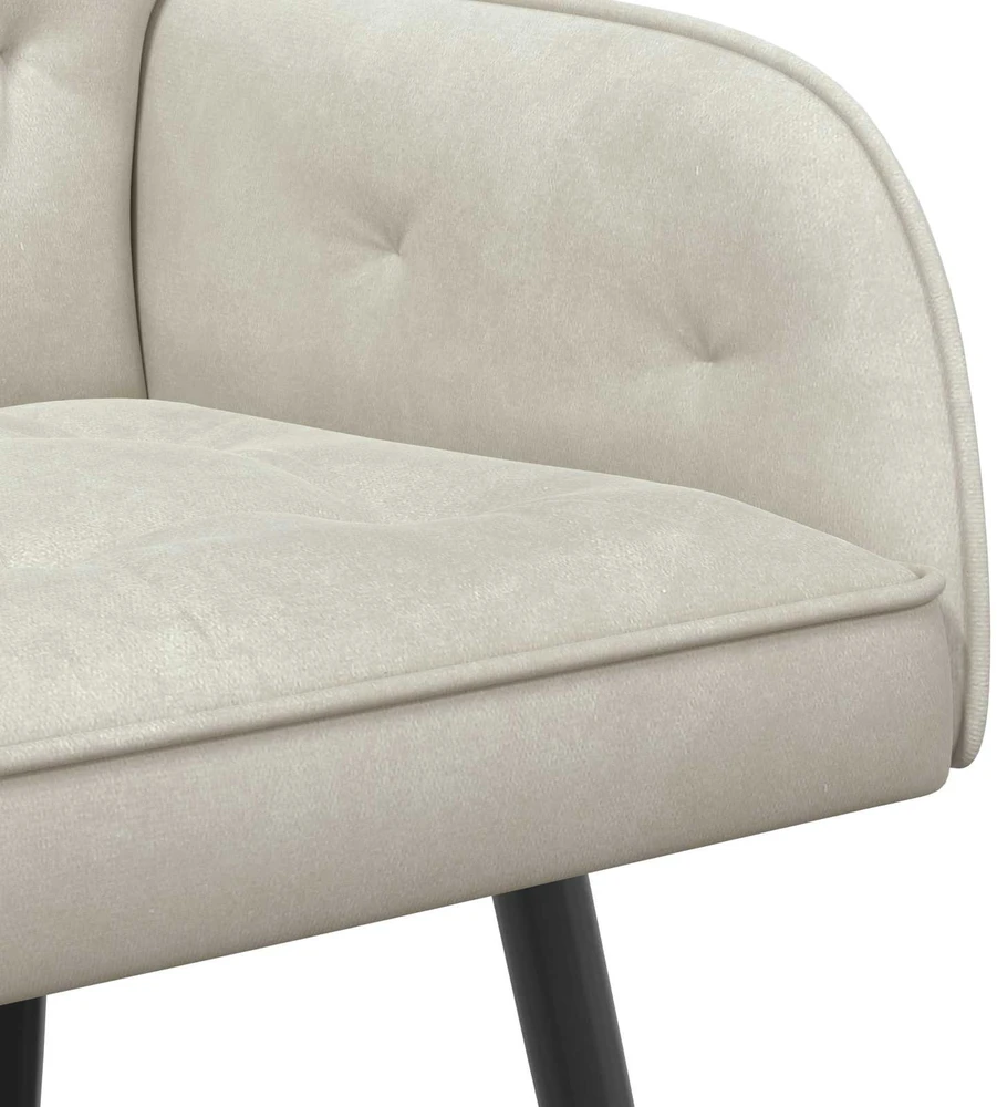 Dvivietė sofa su metalinėmis kojelėmis 2 vietos Kreminė Aksomas