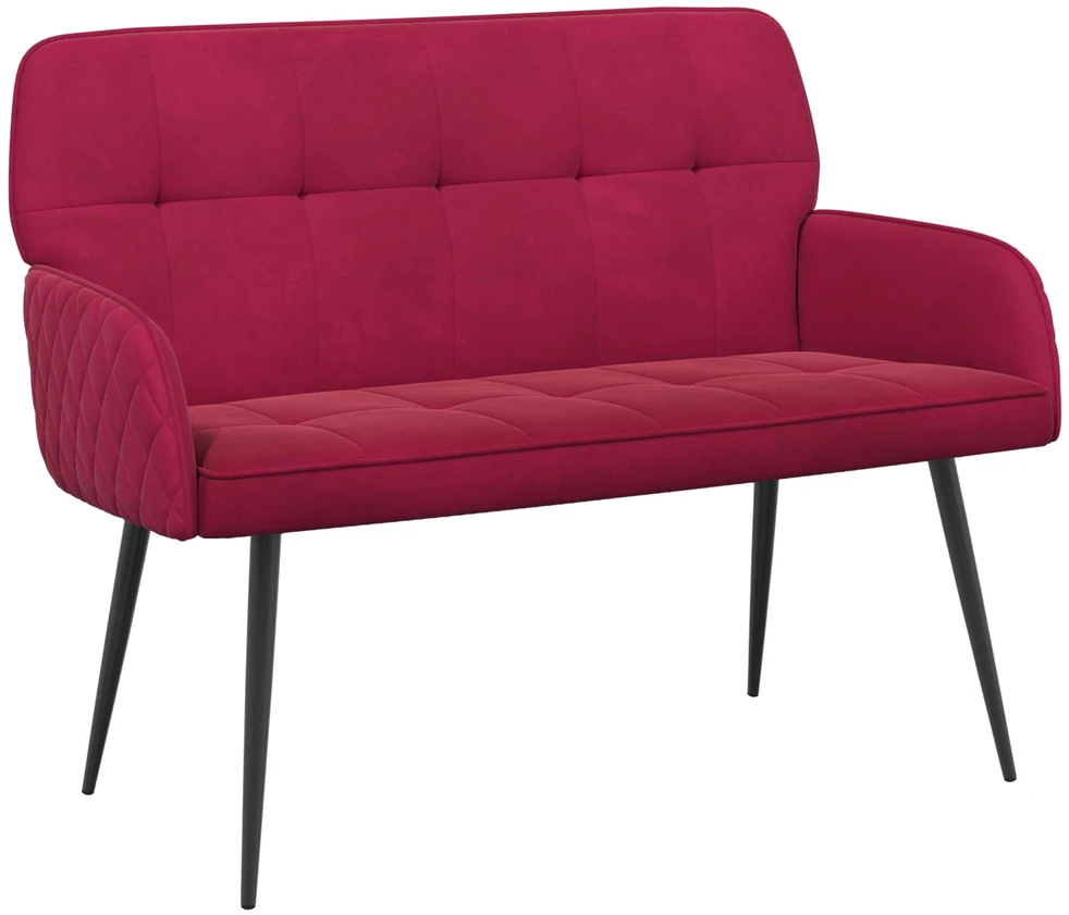 Dvivietė sofa su metalinėmis kojelėmis 2 vietos Vyno raudona