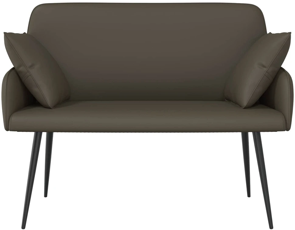 Dvivietė sofa su metalinėmis kojelėmis 2 vietos Pilka