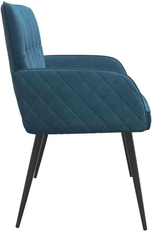 Dvivietė sofa su metalinėmis kojelėmis 2 vietos Mėlyna Aksomas