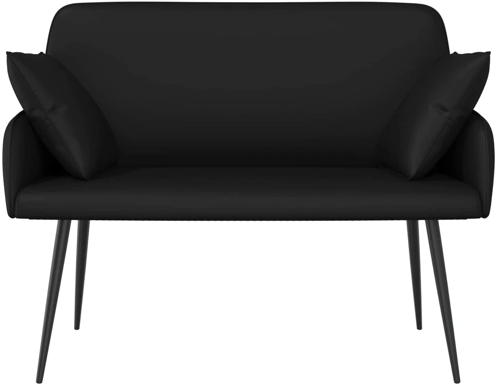Dvivietė sofa su metalinėmis kojelėmis 2 vietos Juoda