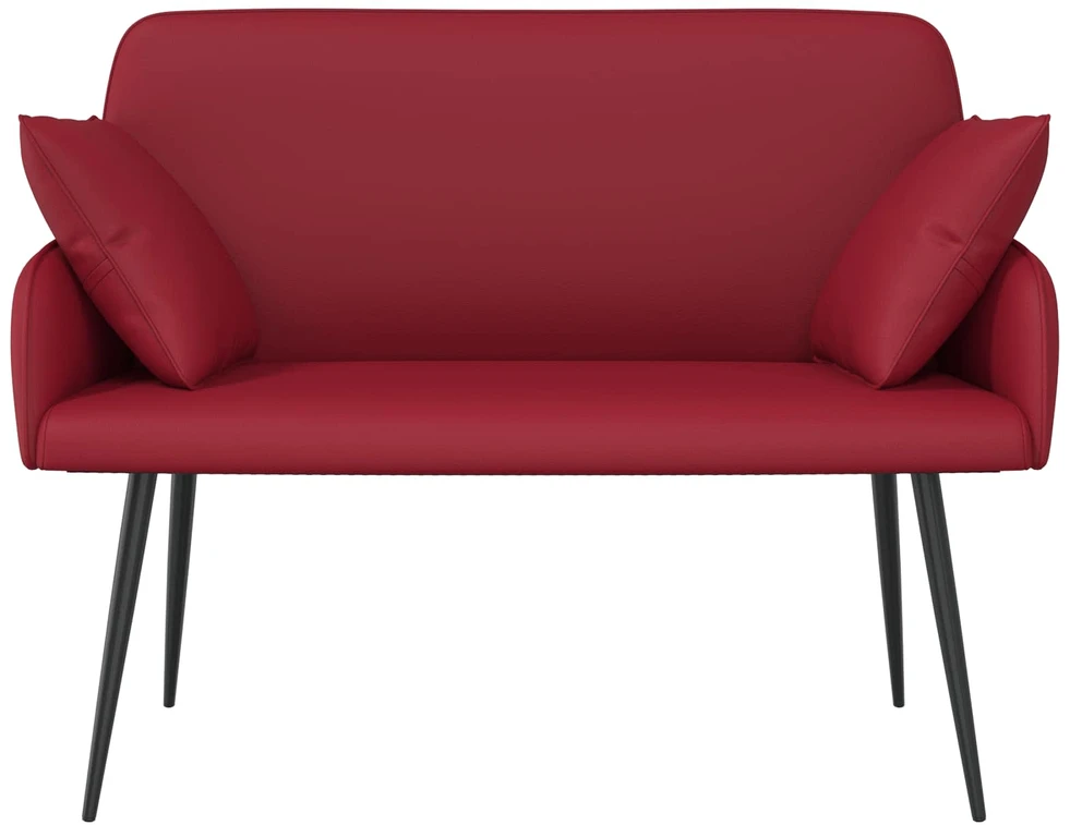 Dvivietė sofa su metalinėmis kojelėmis 2 vietos Vyno raudona