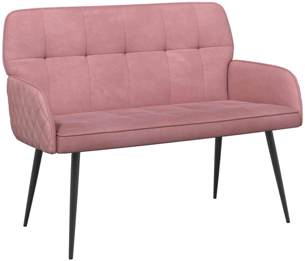 Dvivietė sofa su metalinėmis kojelėmis 2 vietos Rožinė Aksomas