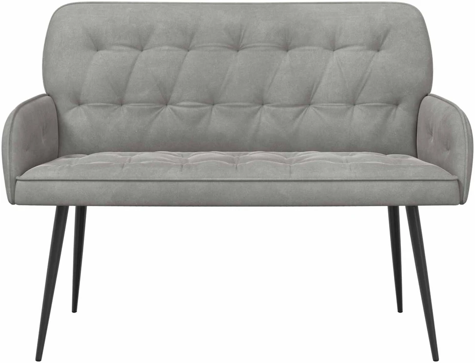 Dvivietė sofa su metalinėmis kojelėmis 2 vietos Šviesiai pilka