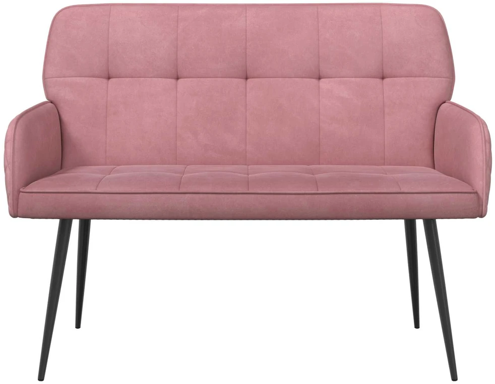Dvivietė sofa su metalinėmis kojelėmis 2 vietos Rožinė Aksomas