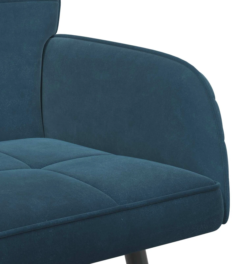 Dvivietė sofa su metalinėmis kojelėmis 2 vietos Mėlyna Aksomas
