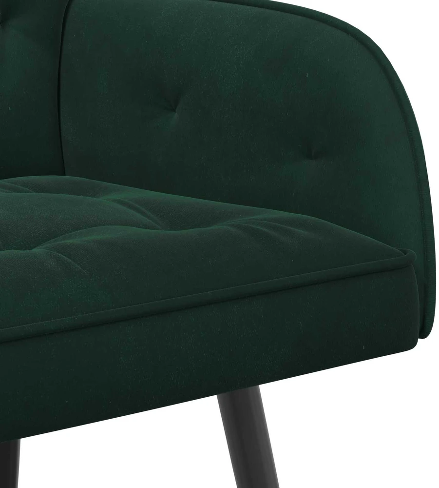 Dvivietė sofa su metalinėmis kojelėmis 2 vietos Tamsiai žalia