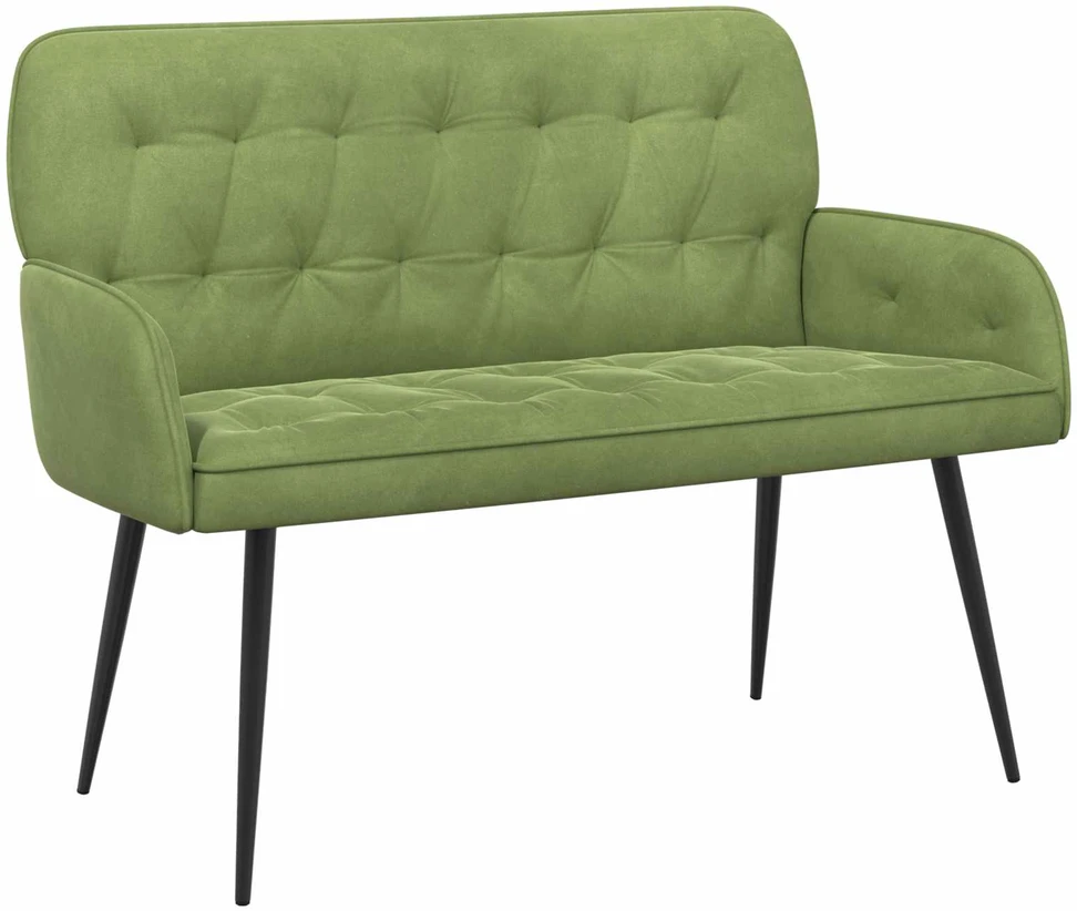 Dvivietė sofa su metalinėmis kojelėmis 2 vietos Šviesiai žalia