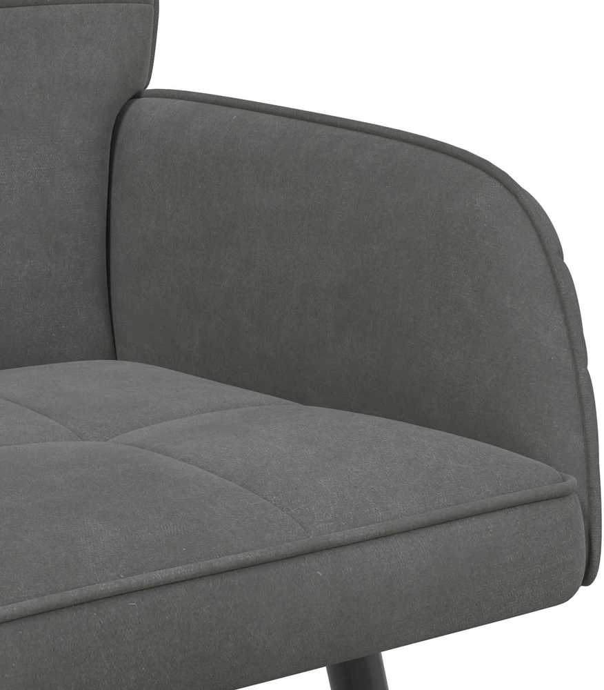 Dvivietė sofa su metalinėmis kojelėmis 2 vietos Tamsiai pilka
