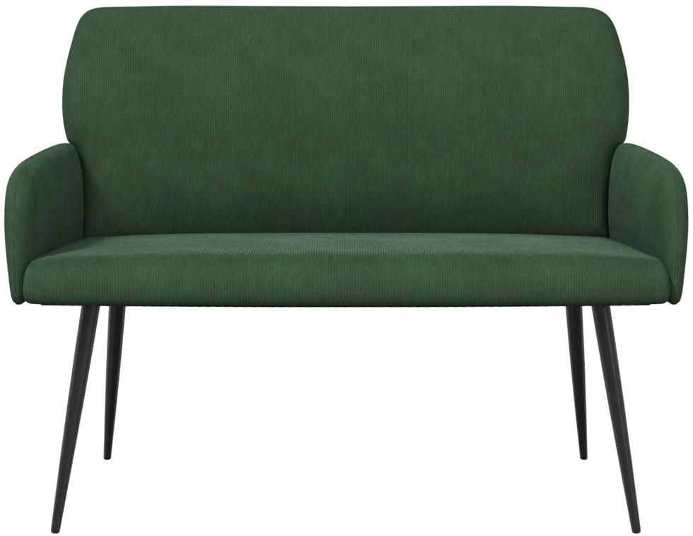 Dvivietė sofa su metalinėmis kojelėmis 2 vietos Tamsiai žalia