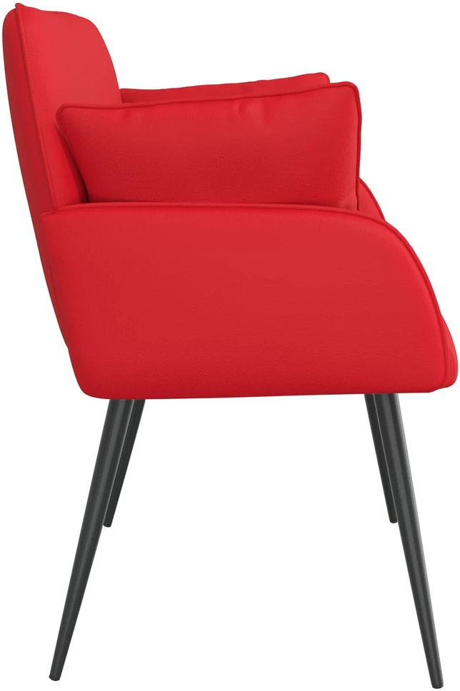 Dvivietė sofa su metalinėmis kojelėmis 2 vietos Raudona