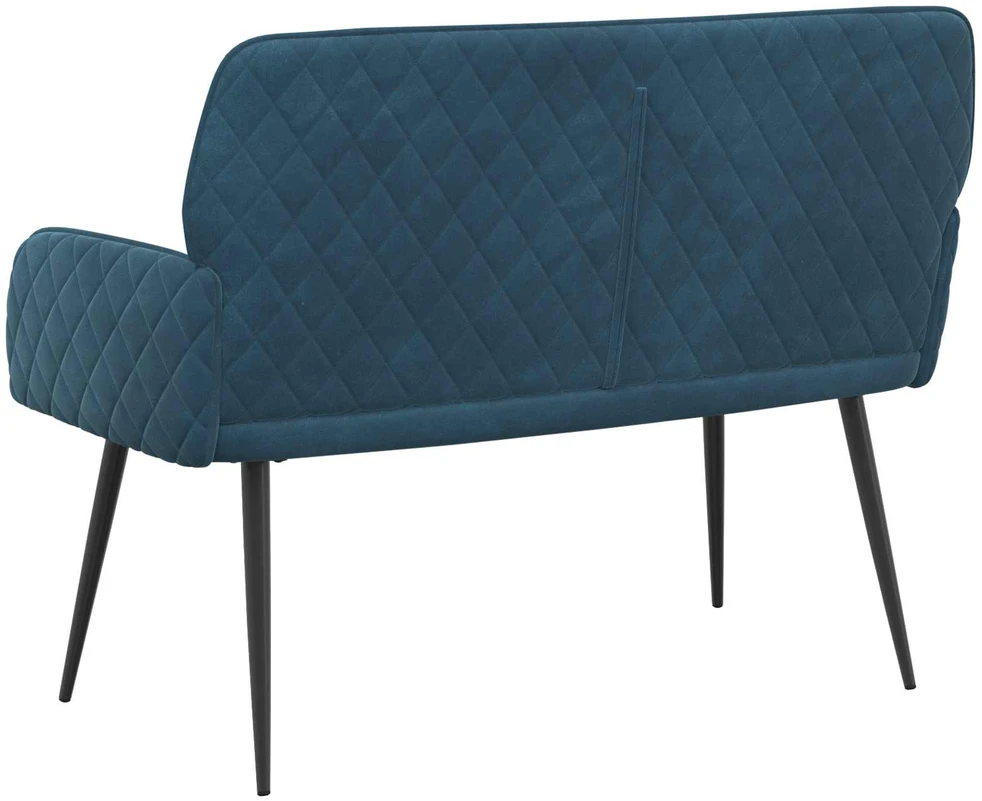 Dvivietė sofa su metalinėmis kojelėmis 2 vietos Mėlyna Aksomas