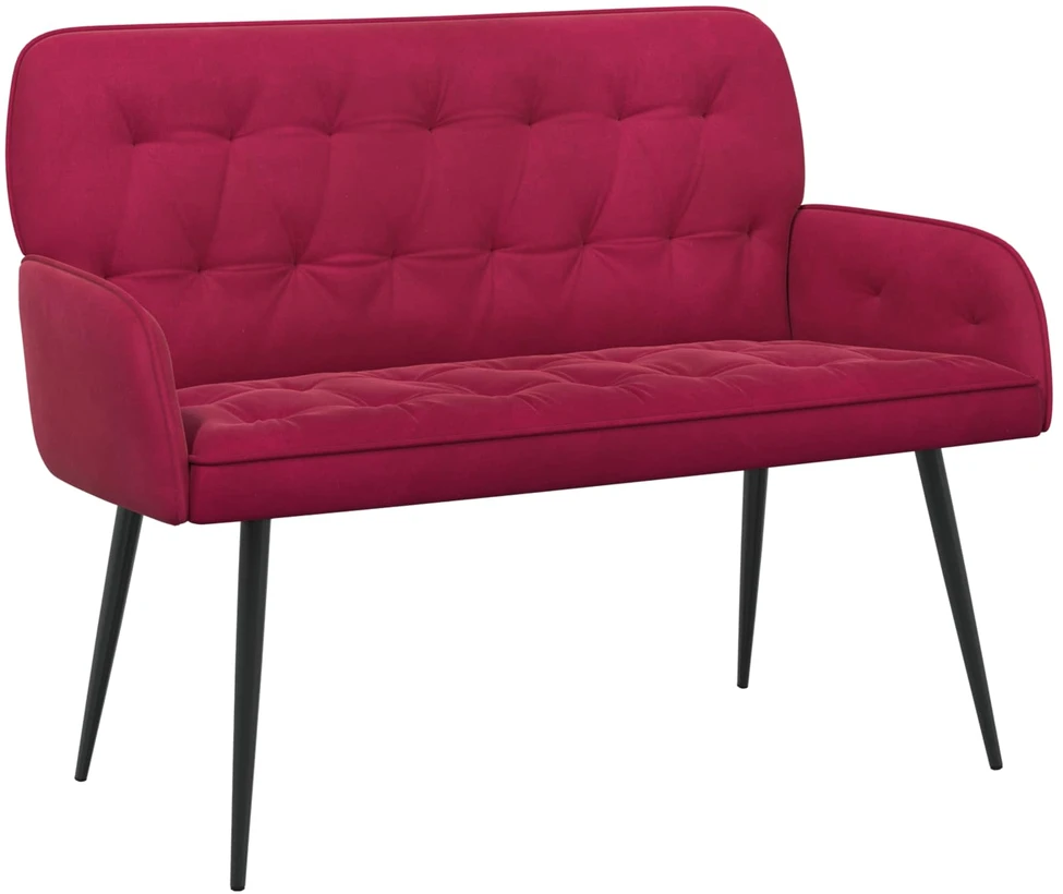 Dvivietė sofa su metalinėmis kojelėmis 2 vietos Vyno raudona