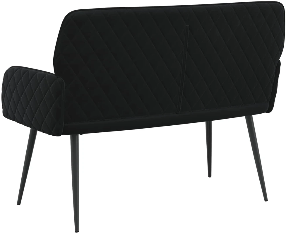 Dvivietė sofa su metalinėmis kojelėmis 2 vietos Juoda Aksomas