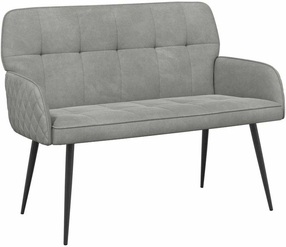 Dvivietė sofa su metalinėmis kojelėmis 2 vietos Šviesiai pilka
