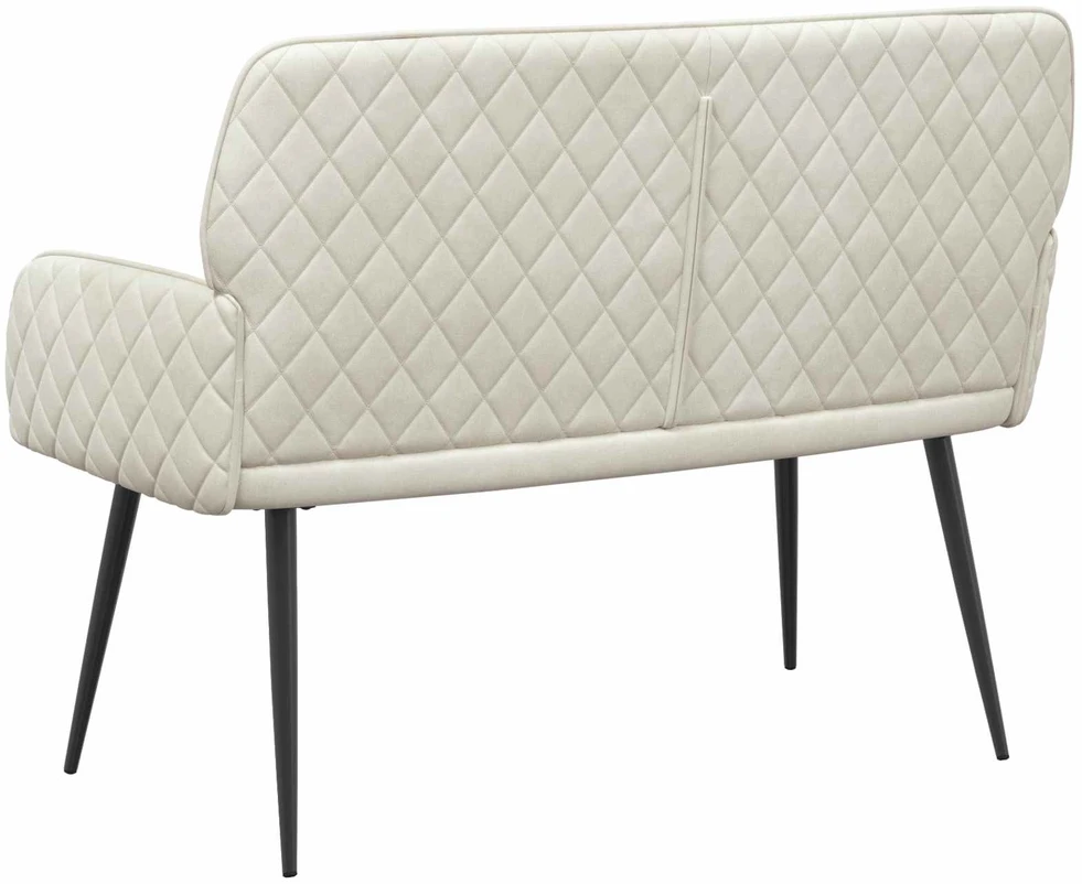 Dvivietė sofa su metalinėmis kojelėmis 2 vietos Kreminė Aksomas