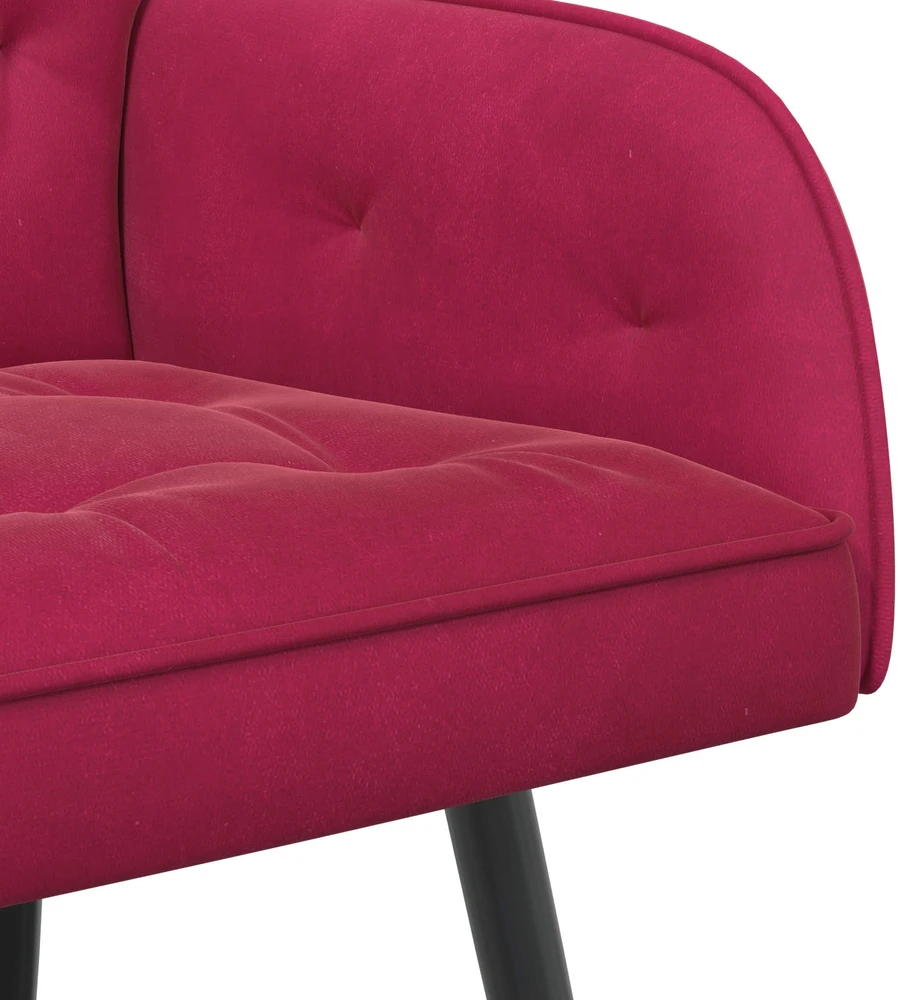 Dvivietė sofa su metalinėmis kojelėmis 2 vietos Vyno raudona