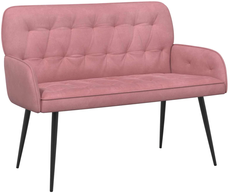 Dvivietė sofa su metalinėmis kojelėmis 2 vietos Rožinė Aksomas