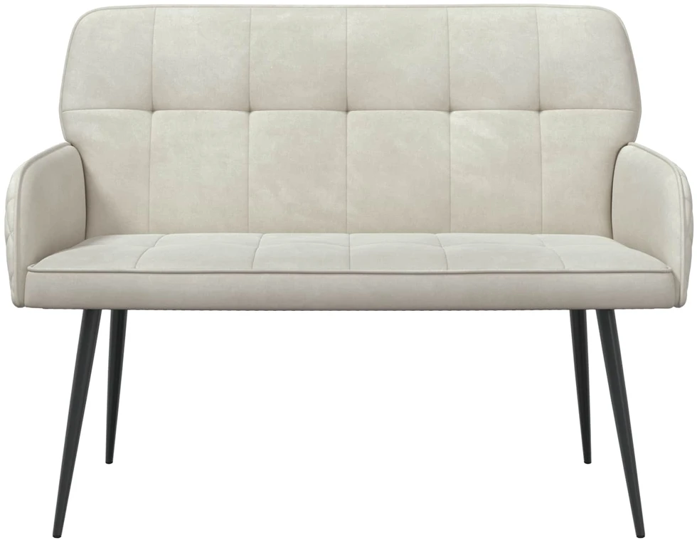 Dvivietė sofa su metalinėmis kojelėmis 2 vietos Kreminė Aksomas