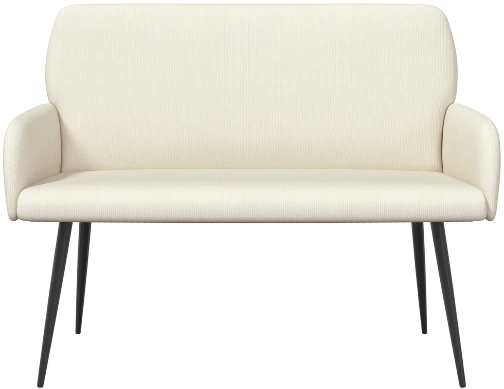 Dvivietė sofa su metalinėmis kojelėmis 2 vietos Kreminė