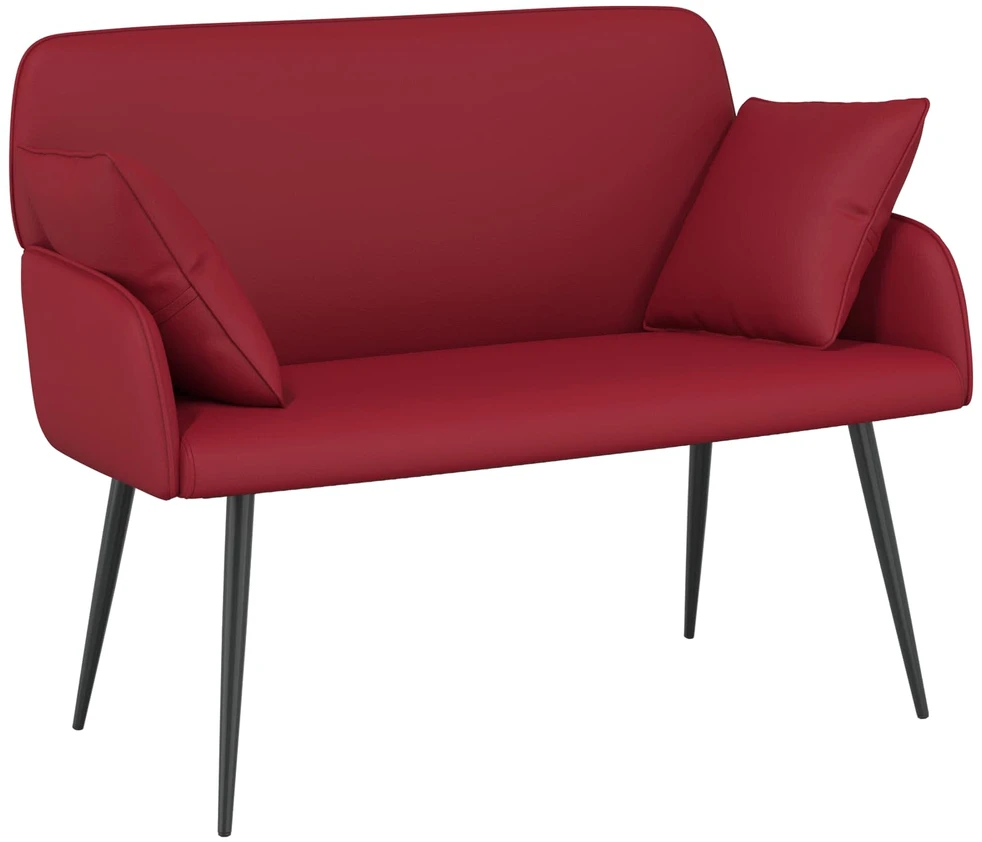 Dvivietė sofa su metalinėmis kojelėmis 2 vietos Vyno raudona