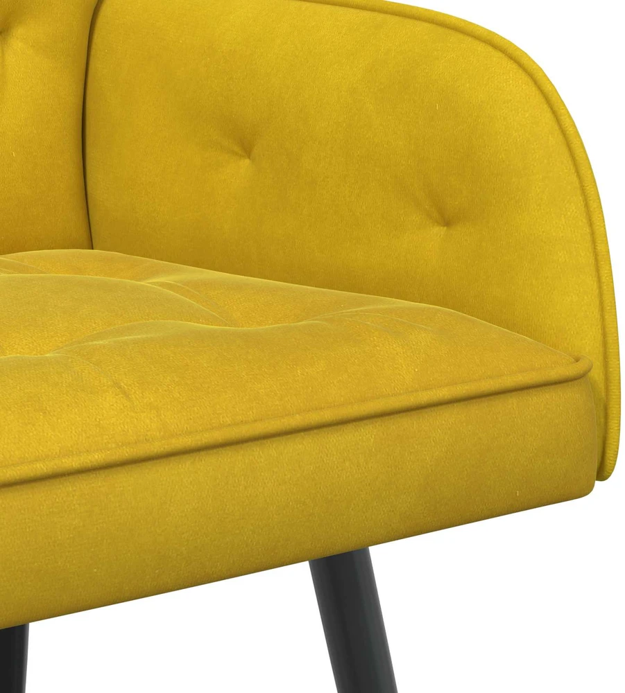 Dvivietė sofa su metalinėmis kojelėmis 2 vietos Geltona Aksomas