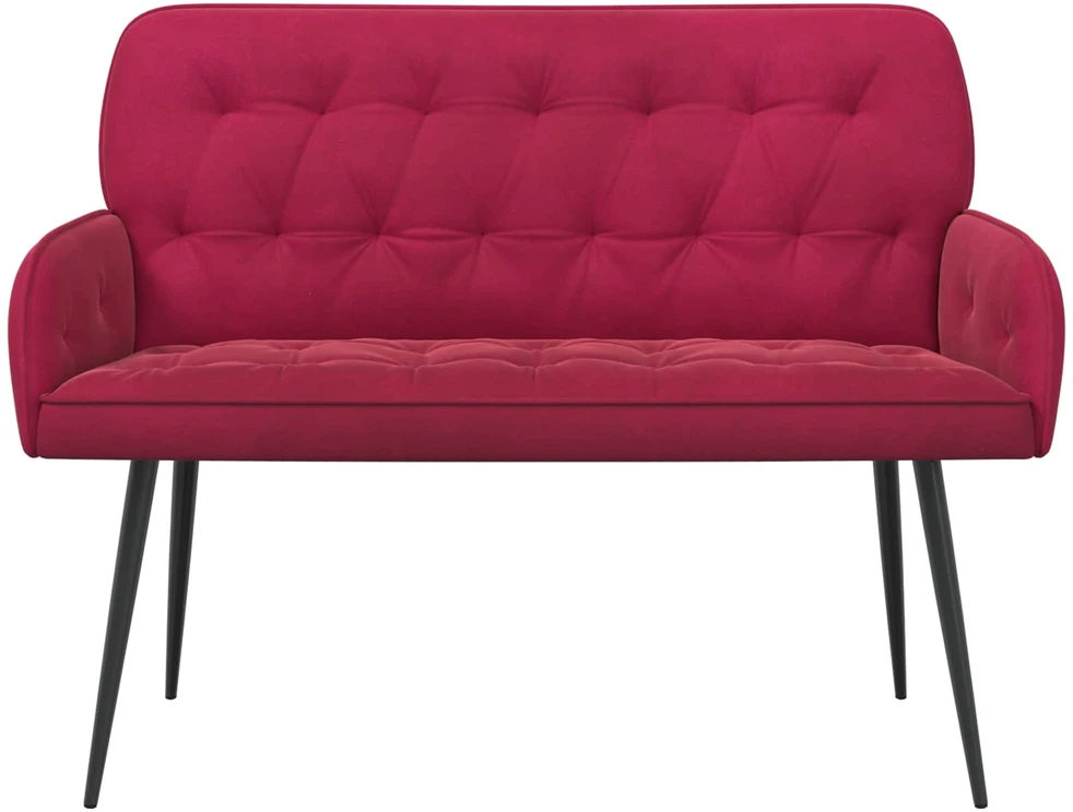 Dvivietė sofa su metalinėmis kojelėmis 2 vietos Vyno raudona