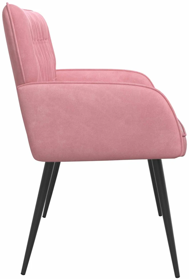 Dvivietė sofa su metalinėmis kojelėmis 2 vietos Rožinė Aksomas