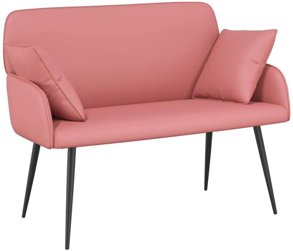 Dvivietė sofa su metalinėmis kojelėmis 2 vietos Rožinė