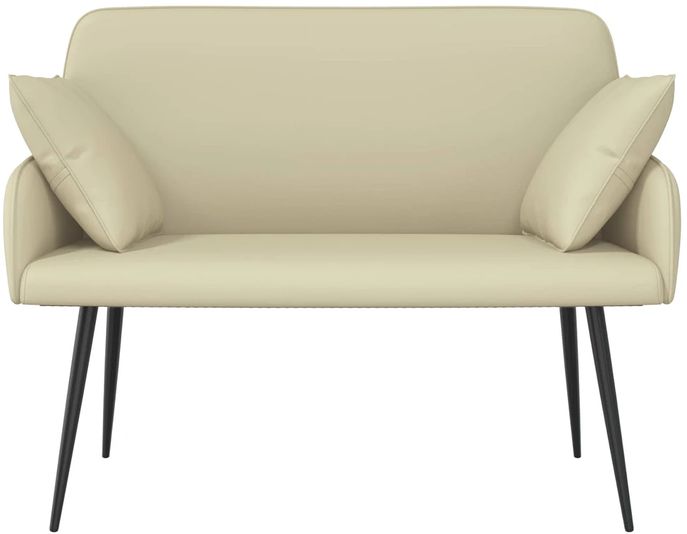 Dvivietė sofa su metalinėmis kojelėmis 2 vietos Kreminė