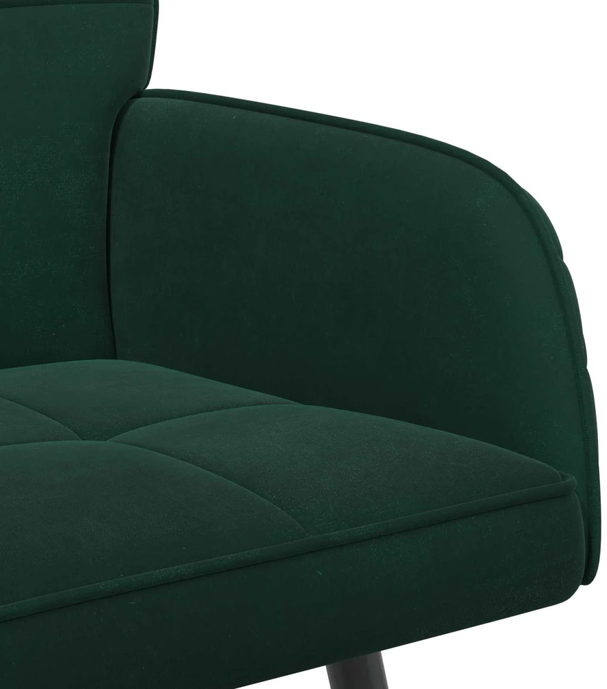 Dvivietė sofa su metalinėmis kojelėmis 2 vietos Tamsiai žalia
