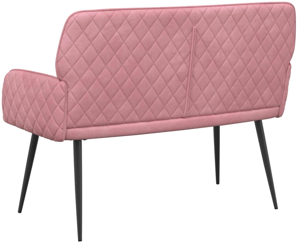 Dvivietė sofa su metalinėmis kojelėmis 2 vietos Rožinė Aksomas