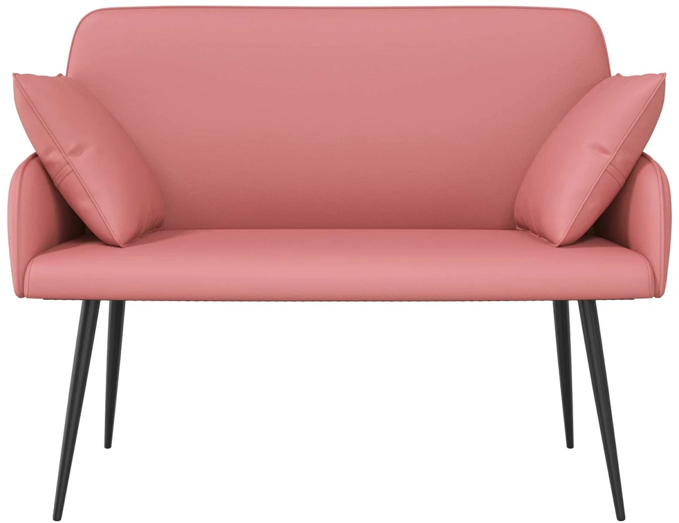 Dvivietė sofa su metalinėmis kojelėmis 2 vietos Rožinė