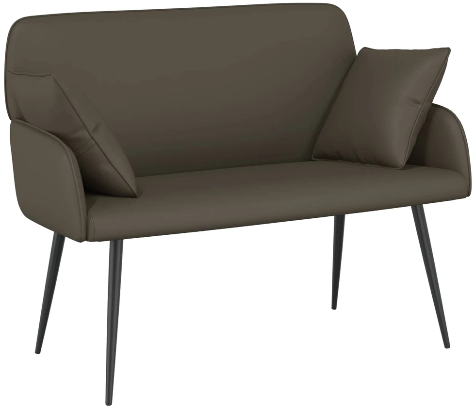 Dvivietė sofa su metalinėmis kojelėmis 2 vietos Pilka