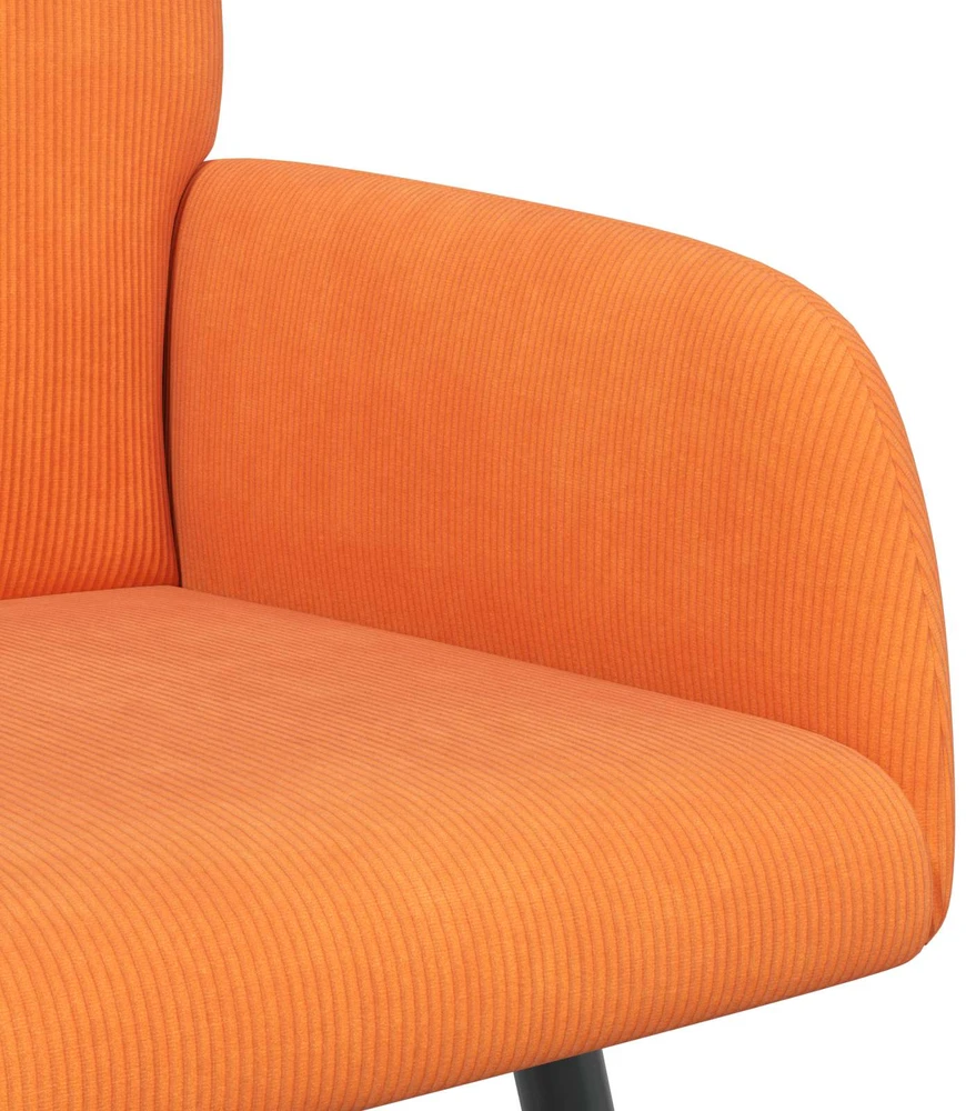 Dvivietė sofa su metalinėmis kojelėmis 2 vietos Oranžinė