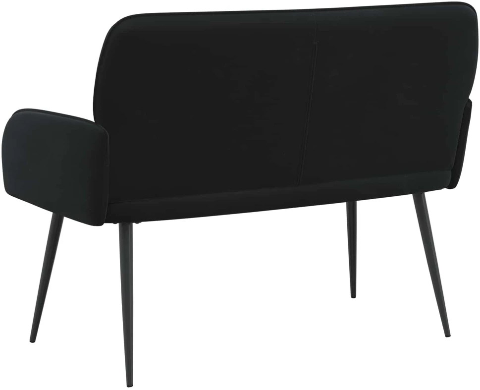 Dvivietė sofa su metalinėmis kojelėmis 2 vietos Juoda Aksomas