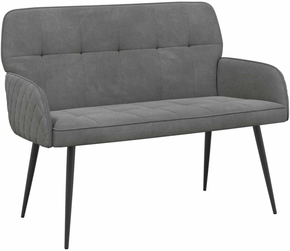 Dvivietė sofa su metalinėmis kojelėmis 2 vietos Tamsiai pilka