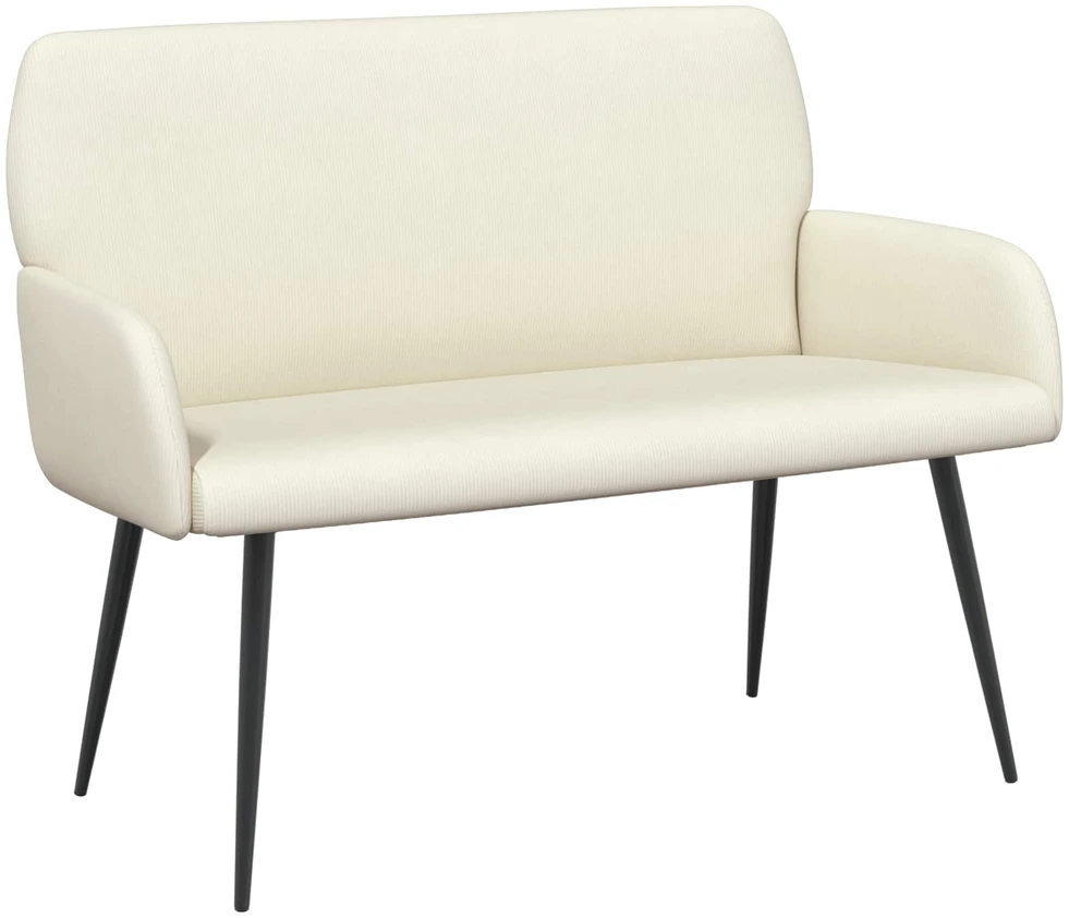 Dvivietė sofa su metalinėmis kojelėmis 2 vietos Kreminė