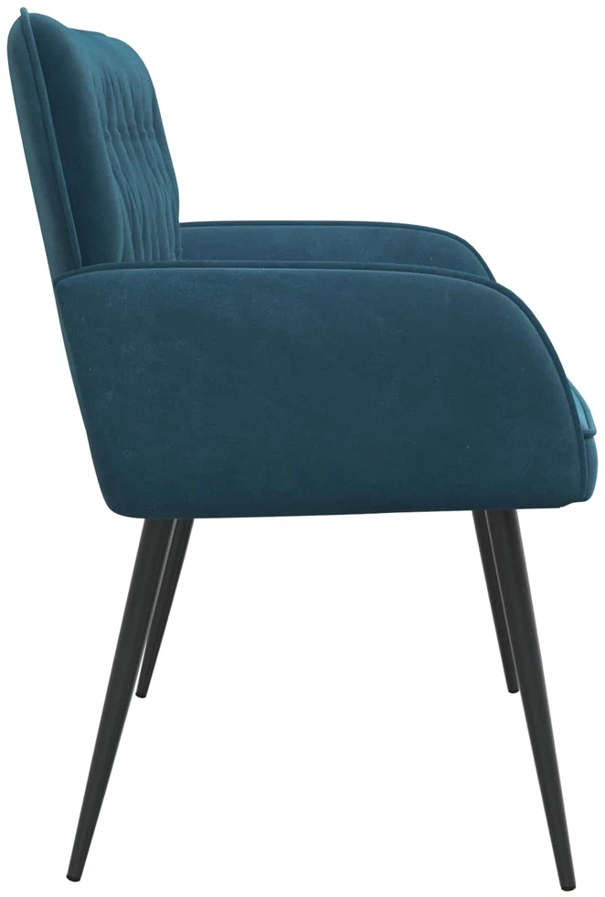 Dvivietė sofa su metalinėmis kojelėmis 2 vietos Mėlyna Aksomas