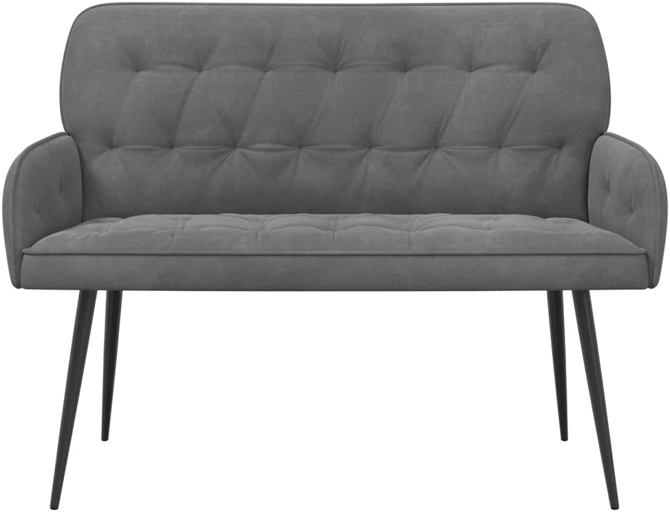 Dvivietė sofa su metalinėmis kojelėmis 2 vietos Tamsiai pilka