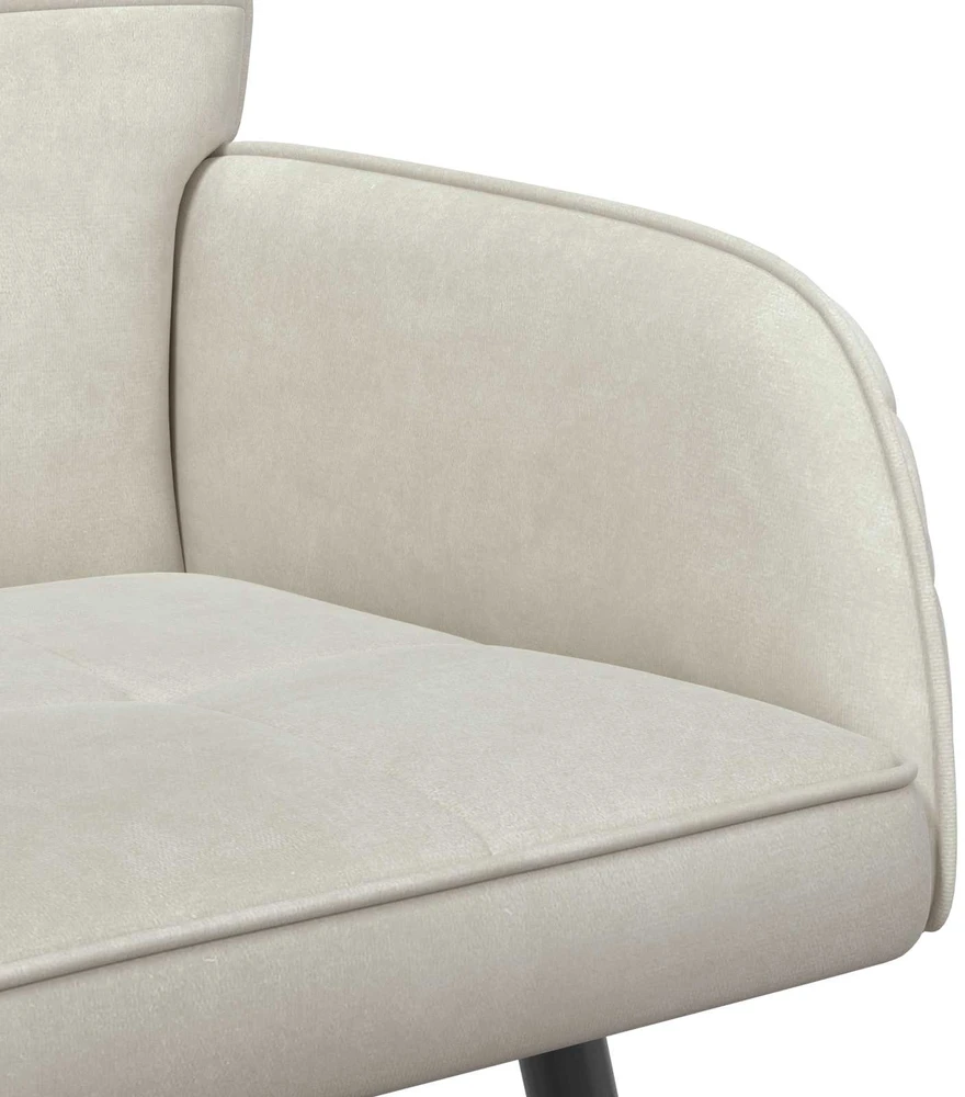 Dvivietė sofa su metalinėmis kojelėmis 2 vietos Kreminė Aksomas