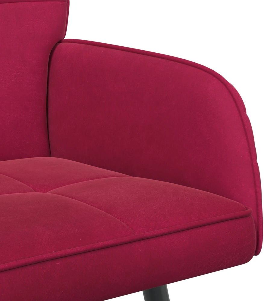 Dvivietė sofa su metalinėmis kojelėmis 2 vietos Vyno raudona
