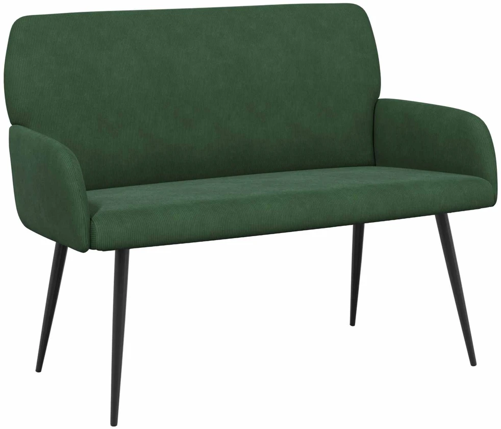 Dvivietė sofa su metalinėmis kojelėmis 2 vietos Tamsiai žalia