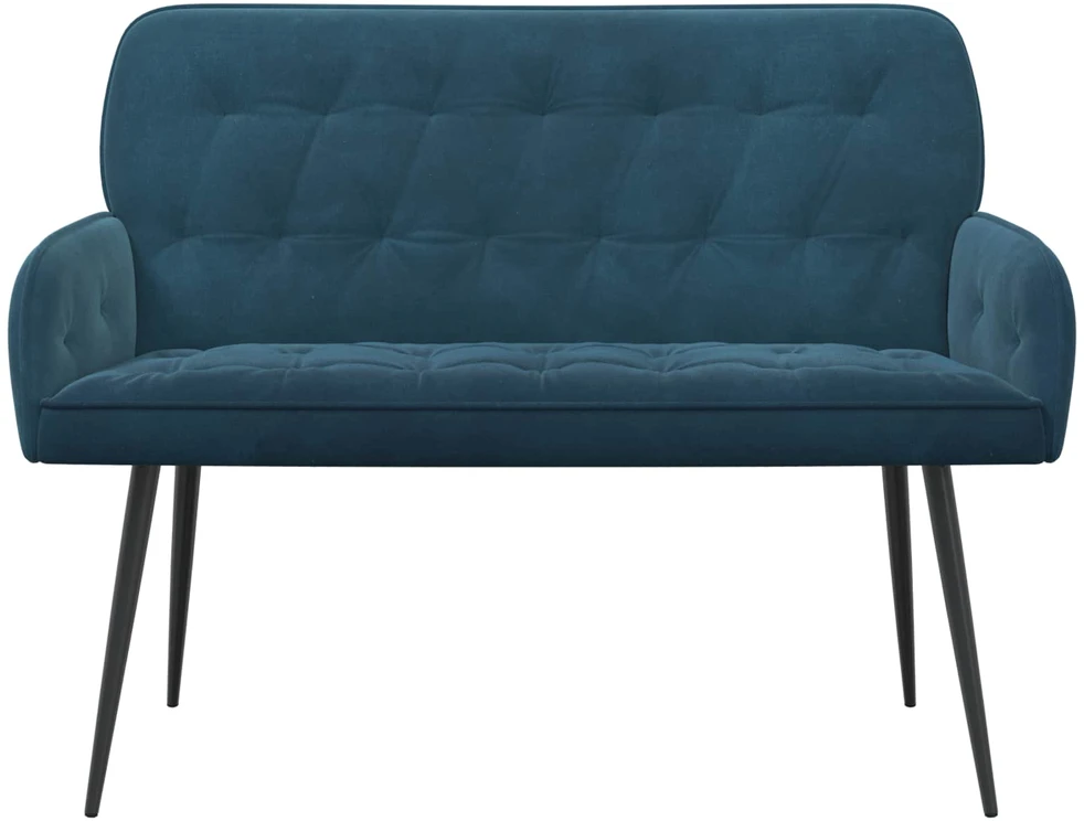 Dvivietė sofa su metalinėmis kojelėmis 2 vietos Mėlyna Aksomas